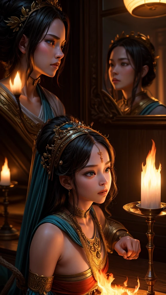 (masterpiece:1.2,excellent quality,Like a mirror,cinematic experience),8K,flaming mountain,Journey to the West。