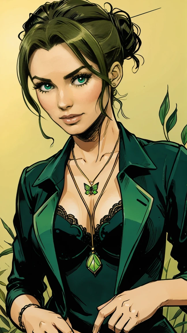 Green pendant butterfly
