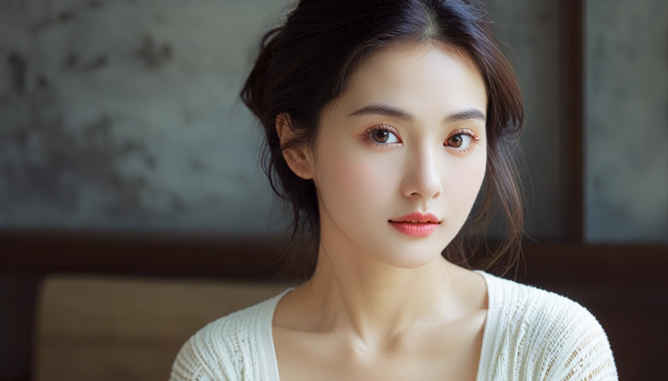 A beautiful woman with a quiet and beloved aura