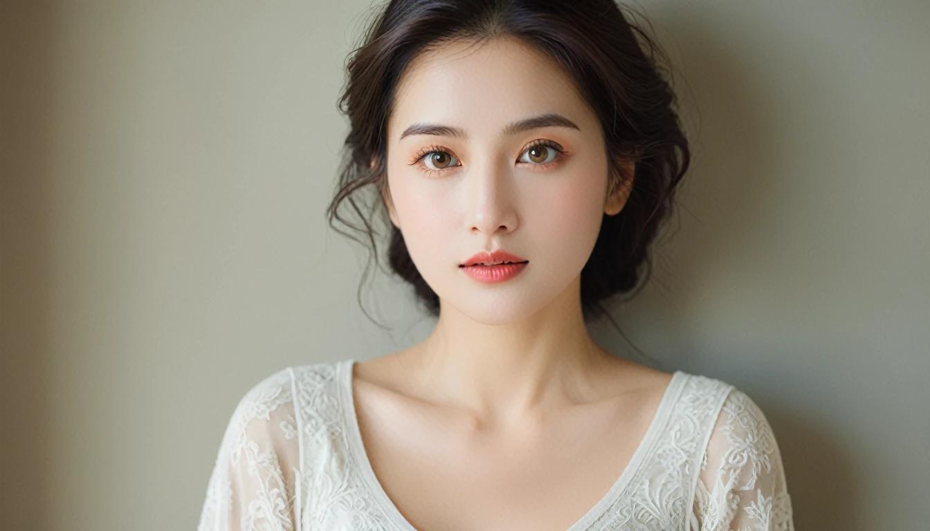 A beautiful woman with a quiet and beloved aura