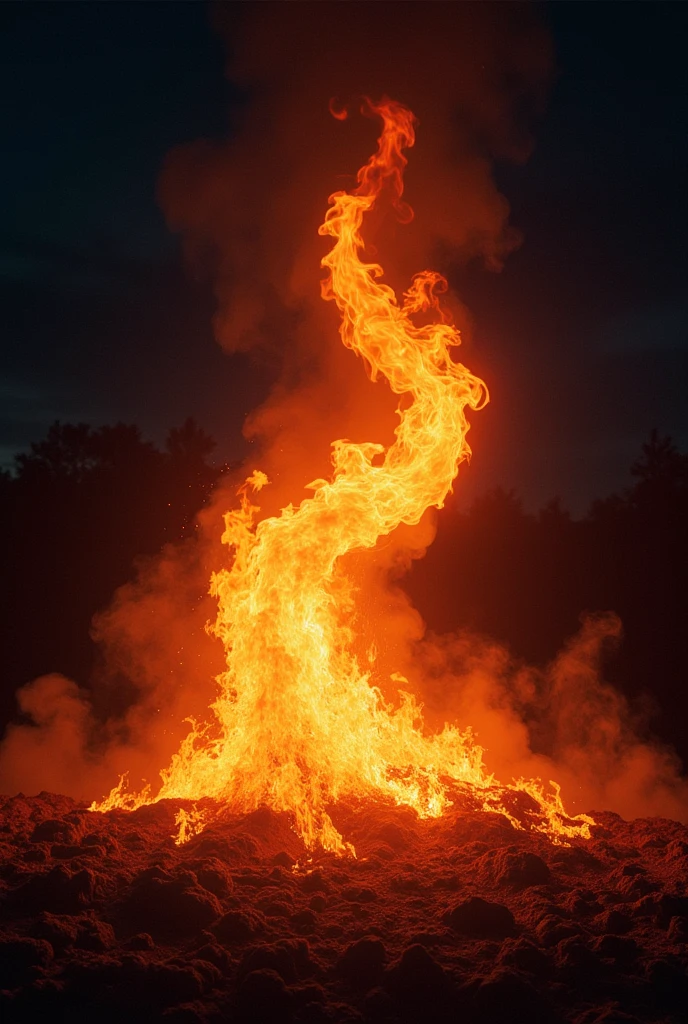 Flames in the night