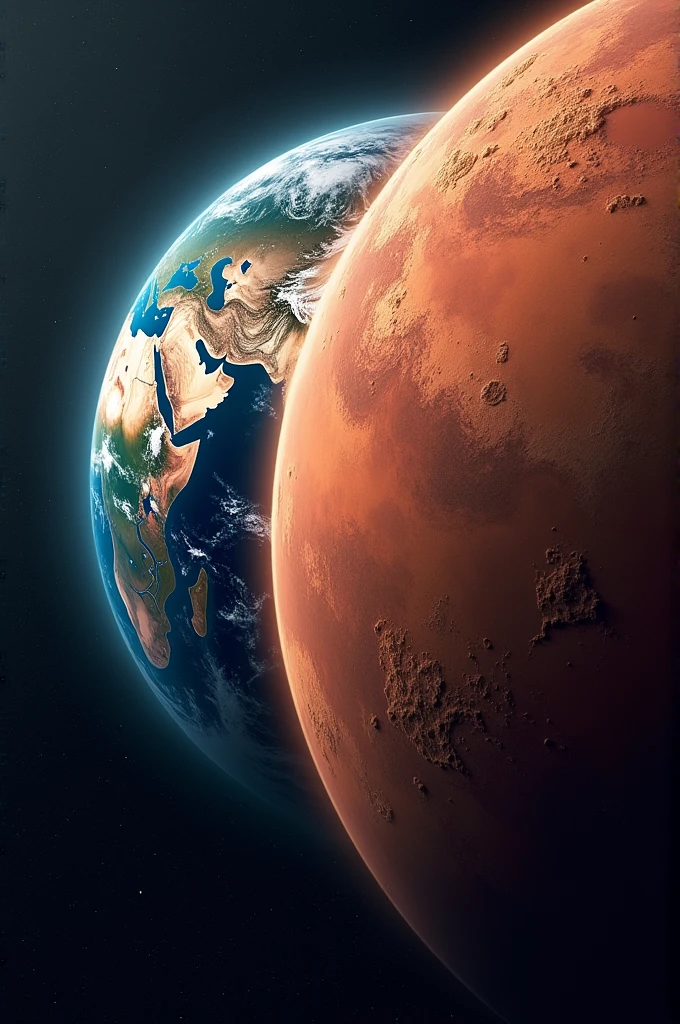 Earth close to mars 