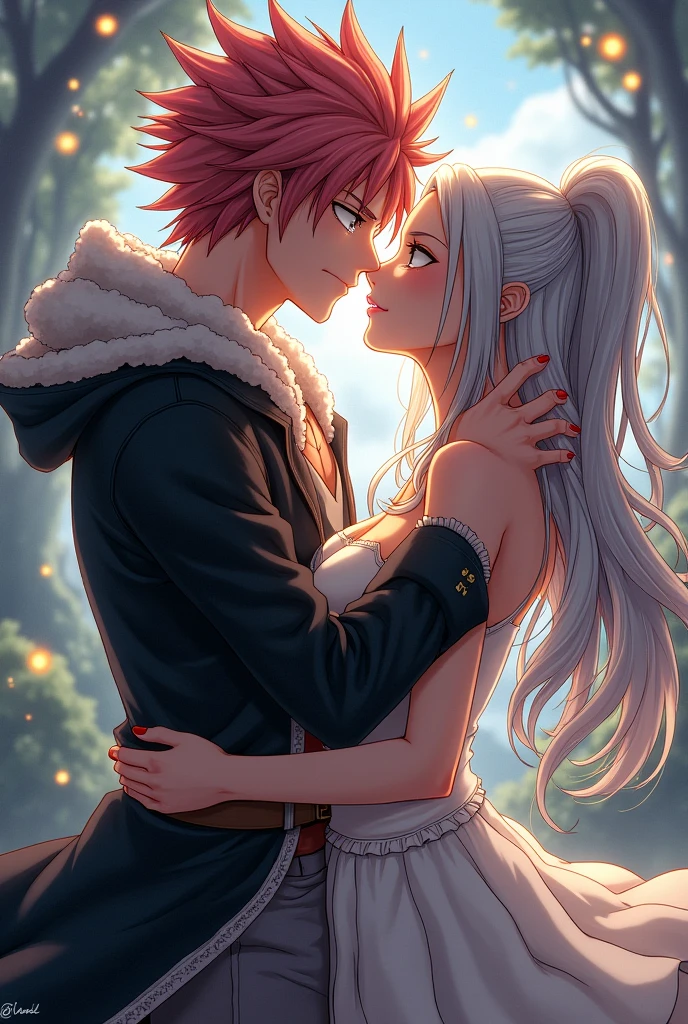 Natsu dragneel and outer moka kissing