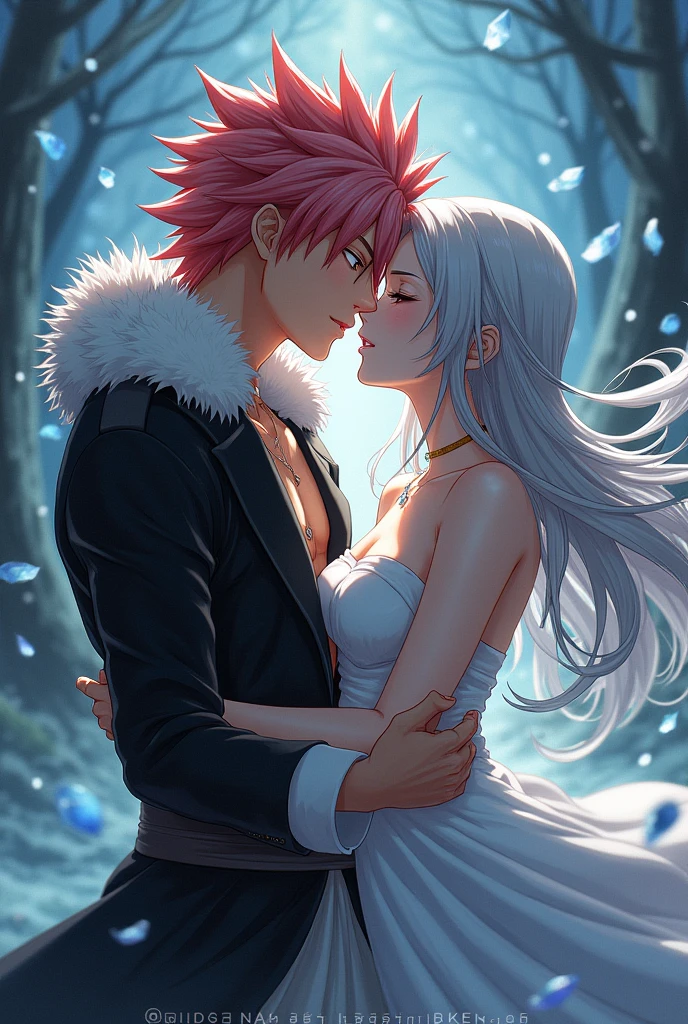 Natsu dragneel and outer moka kissing