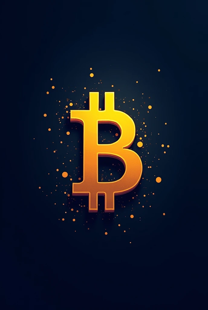 Ai create a logo of bitcoin dark blue and yellow pixel combition