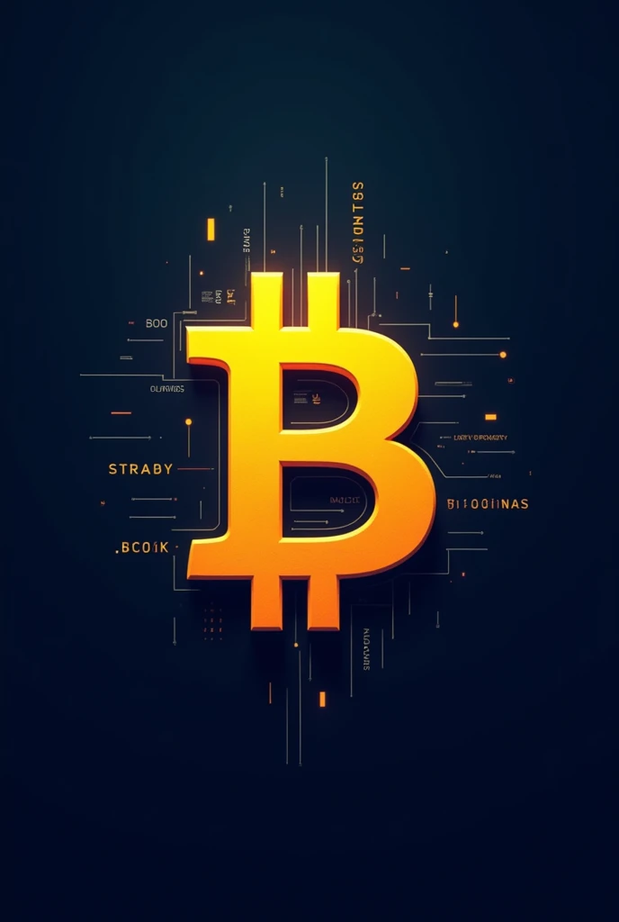 Ai create a logo of bitcoin dark blue and yellow pixel combition