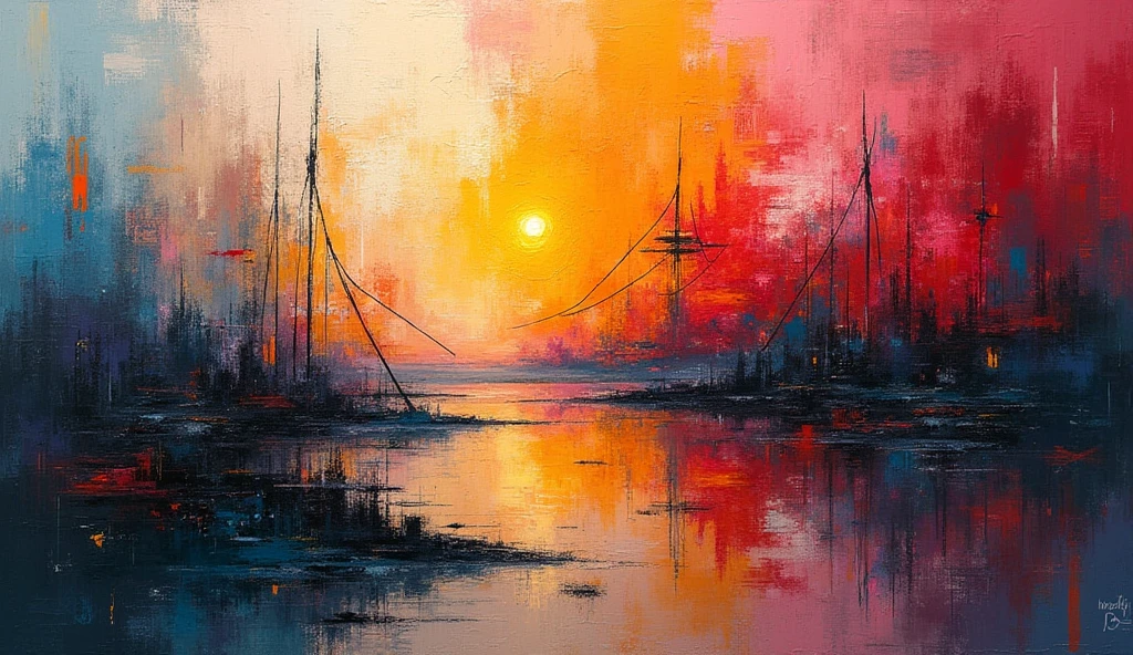 design a banner as an oil painting abstract art that should be artistic , extraordinary, 8k render , trending on art station