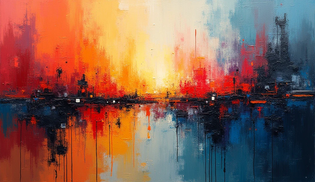 design a banner as an oil painting abstract art that should be artistic , extraordinary, 8k render , trending on art station