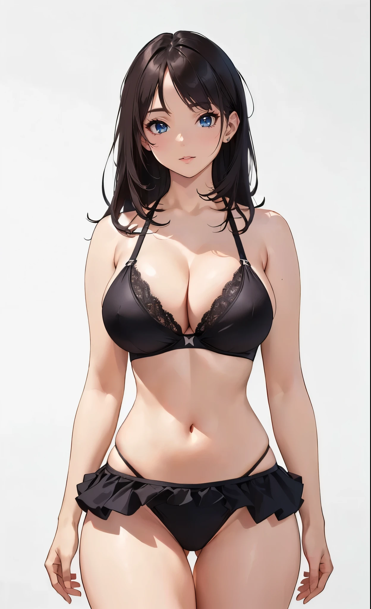 (best quality,4K,8k,High resolution,masterpiece:1.2),Super detailed,(actual,realistically,realistically:1.37), Ultra high definition face, Close up of woman wearing black bikini and panties, Sexy Girl, attractive body, Tick, large breasts, biggest breast, huge breast, Thin waist and thick hips, Hourglass figure, wide pelvis, Pelvis larger than shoulder blades, Fitness Model