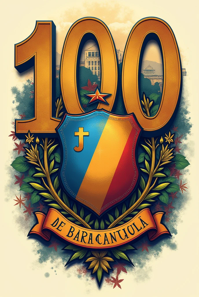 Junior de Barranquilla shield intertwined with 100 years