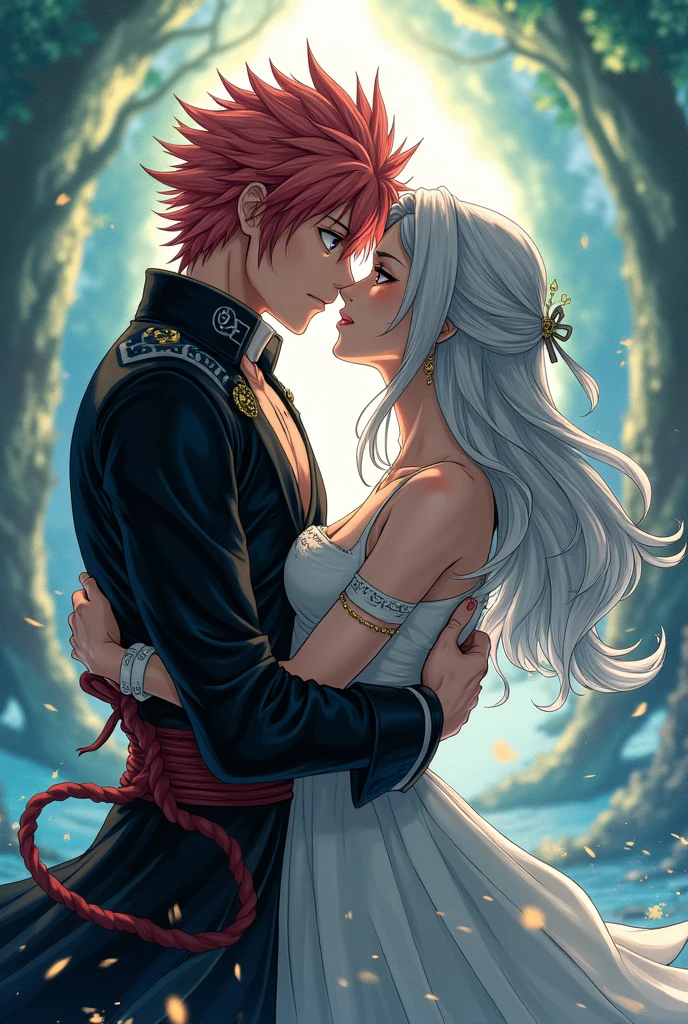 Natsu dragneel and outer moka kissing