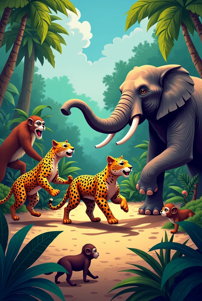 Come along to the jungle jam,
Where the wild animals dance and prance!
Clap your hands and stomp your feet,
Join the rhythm, feel the beat!