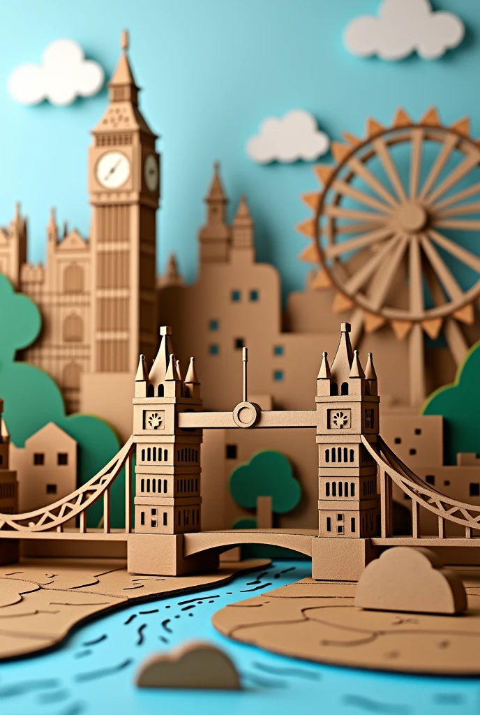 I want an image made of cardboard that is easy for children to make and that is representative of London. .
