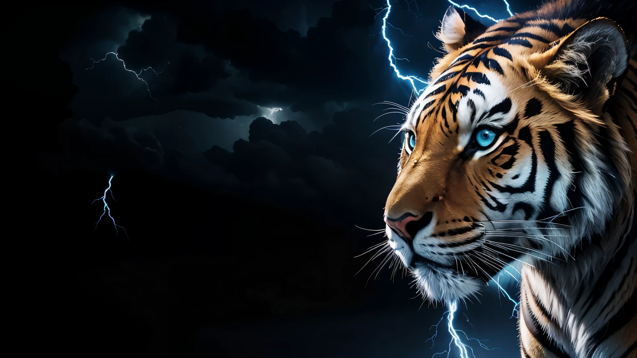 tigre, tigre branco, Tiger, Divine, naturals, thunder, Realistic, rey, realistic detailed, sunset light, sky, sol da noite, realistic detailed 16K, Eletricidade Detalhada 8k, Texturas realistas de 8k, Cores photorrealistic 8k, fire azul, realistic detailed Fire Bolt, sky Light Detailed, Power of thunder, Divine Realistic, golden crown, naturey, Linda, Rendering, photorrealistic, UltraHigh definition, 4K, detailed textures, thunder, detailed shadows, detailed colors, neon blue, blue light, lightning strikes, blue power, naturey Linda, Great Divine, peaceful face, naturalss, lightning strike, Electric power screw, detailed contrast, realistic contrast, high resolution, detailed colors, fire, villany, divine creature, 8k FullHD, realistic detailed, 16K, 8k, High definition, detailed contrast, realistic contrast, high resolution, detailed colors, fire, villany, divine creature, 8k Realistic leão Face, Beauty Lion, Beauty Nature, realistic detailed, chic, elegance