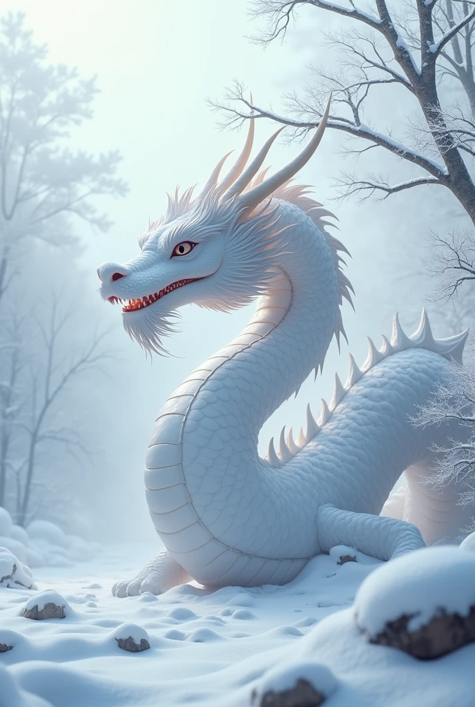 中国dragon, huge,白dragon, 雪dragon,((((sfw)))),dragon
