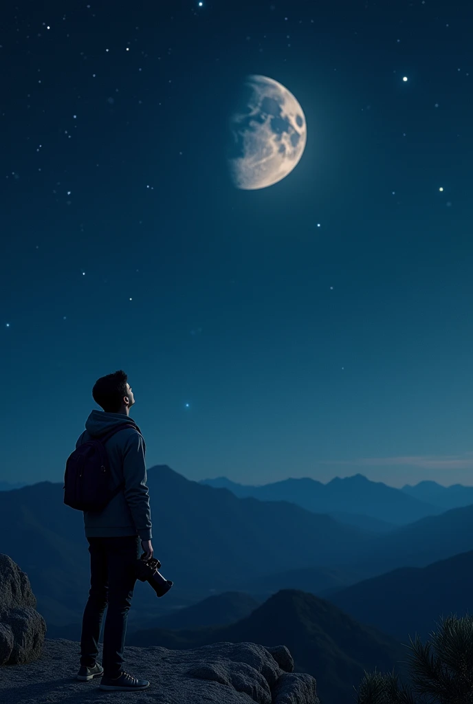 Better quality photography ((masterpiece)) ((photorealism))
Observed the moon from the earth