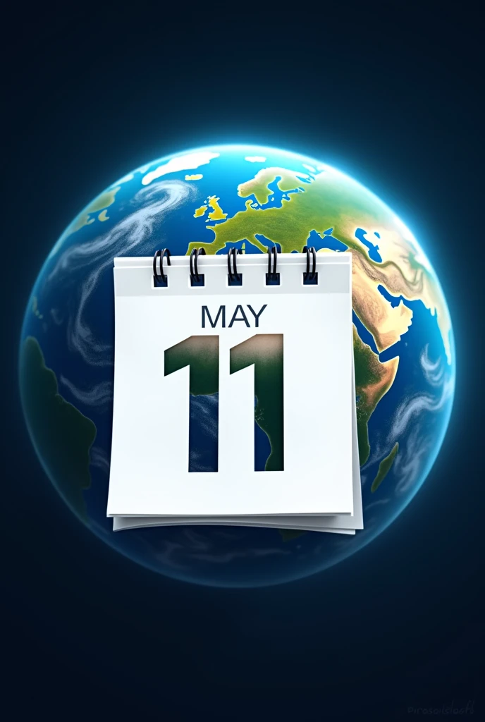 calendar marking may 11 with planet earth behind