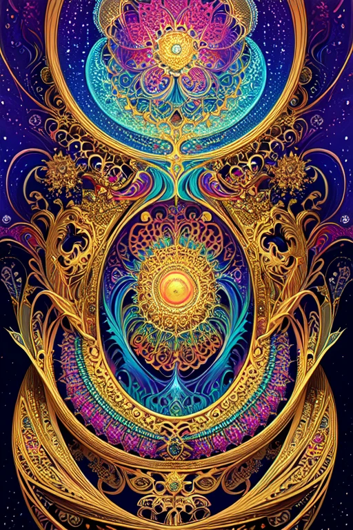 (masterpiece, Highest quality, Highest quality, Official Art, beautifully、aesthetic:1.2), (One person), Very detailed,(Fractal Art:1.3),colorful,Most detailed, universe, goddess, Mandala