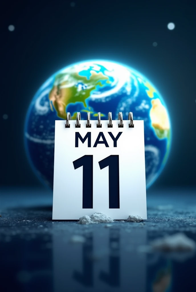 calendar marking may 11 with planet earth behind