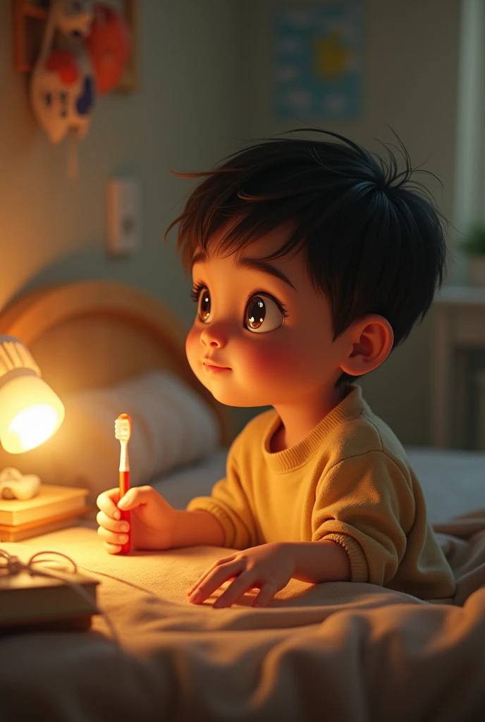 An eight-year-old remembering who brushed their teeth