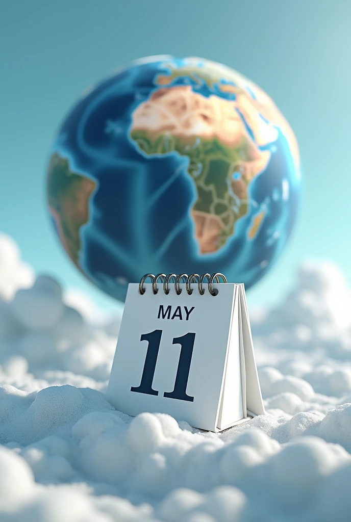 calendar marking may 11 with planet earth in the background 3d