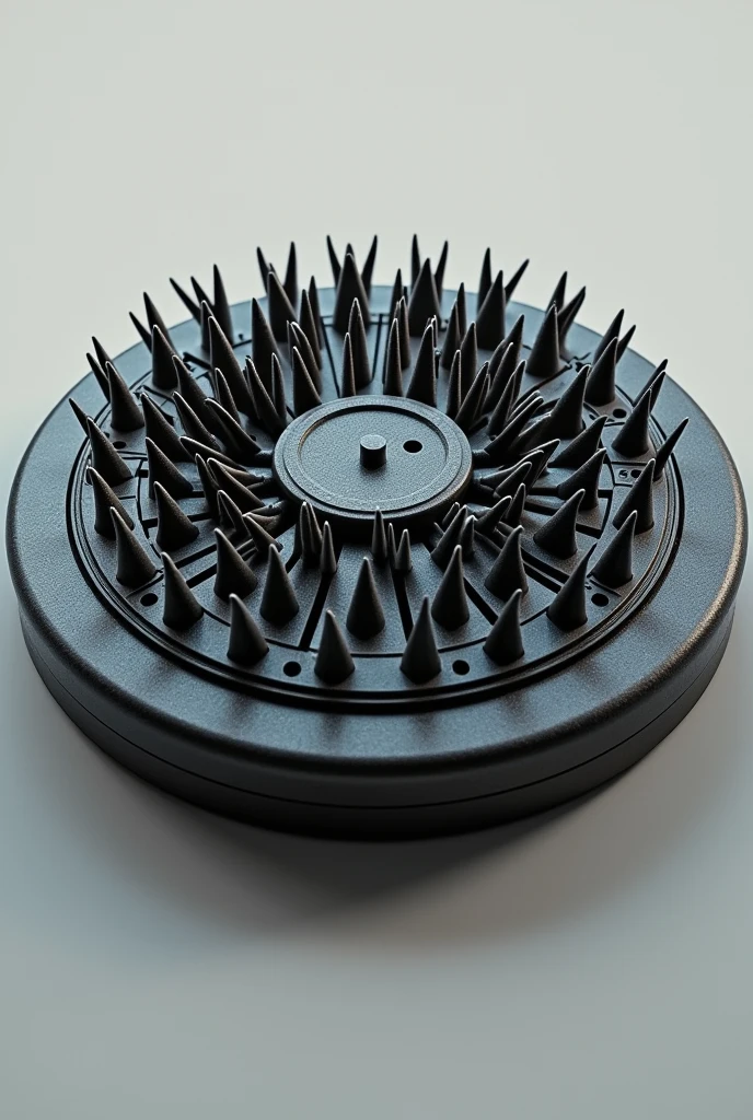 A flat cover with a diameter of 30, avec des piques sous le dessous du couvercle  faisant de belles figures