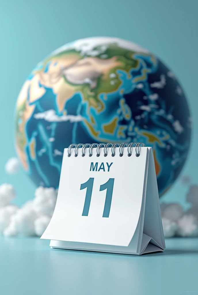 calendar marking may 11 with planet earth in the background 3d