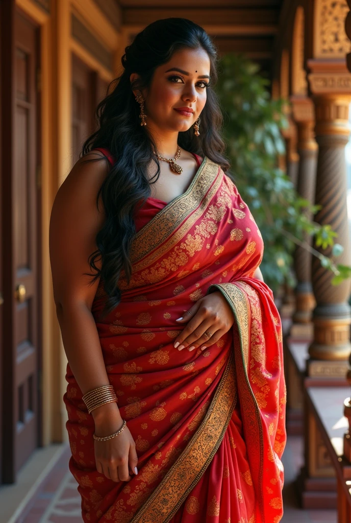 A big tits girl wear saree