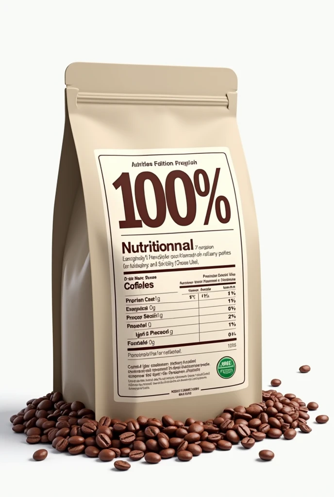 100% coffee nutrition label% Organic