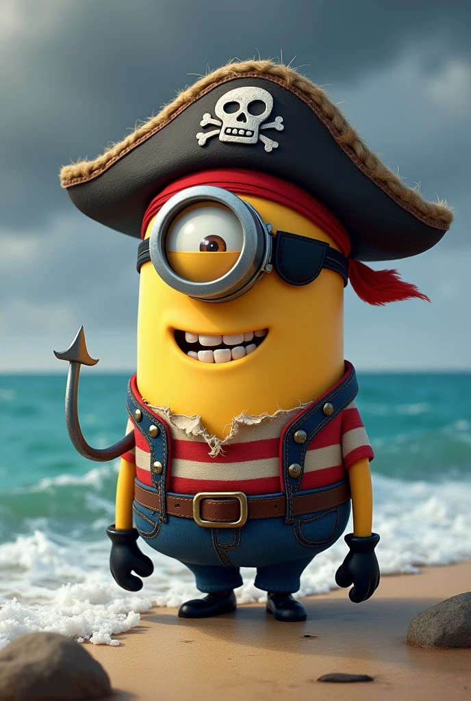 Draw me a minion in pirate style 