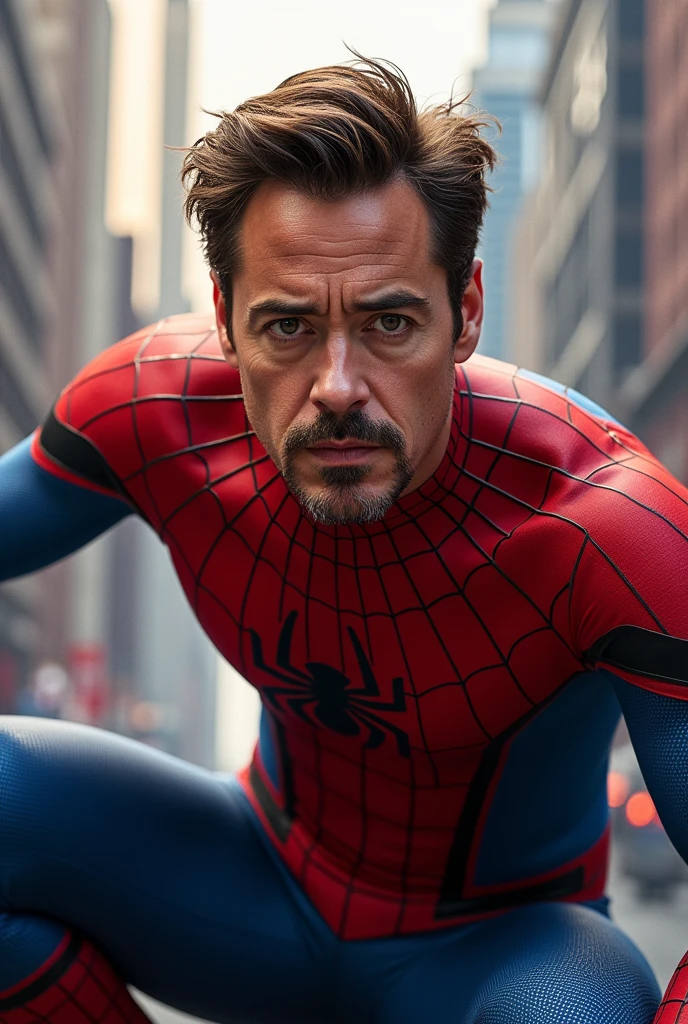 Rdj as spiderman