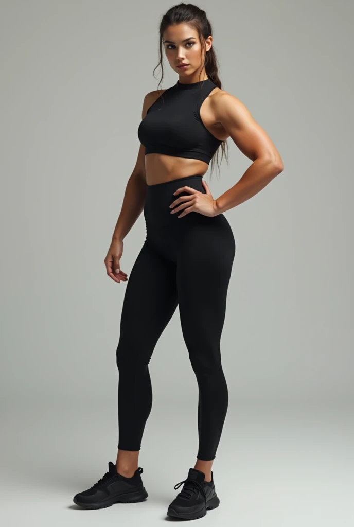 a black fit female without dress 