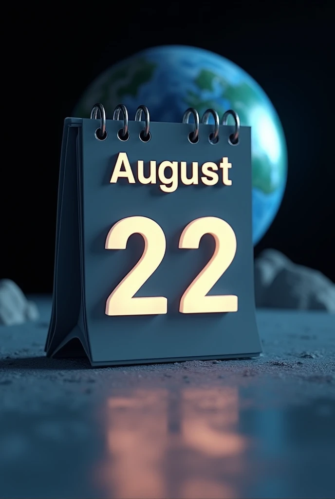 calendar marking August 22 with planet Earth behind 
