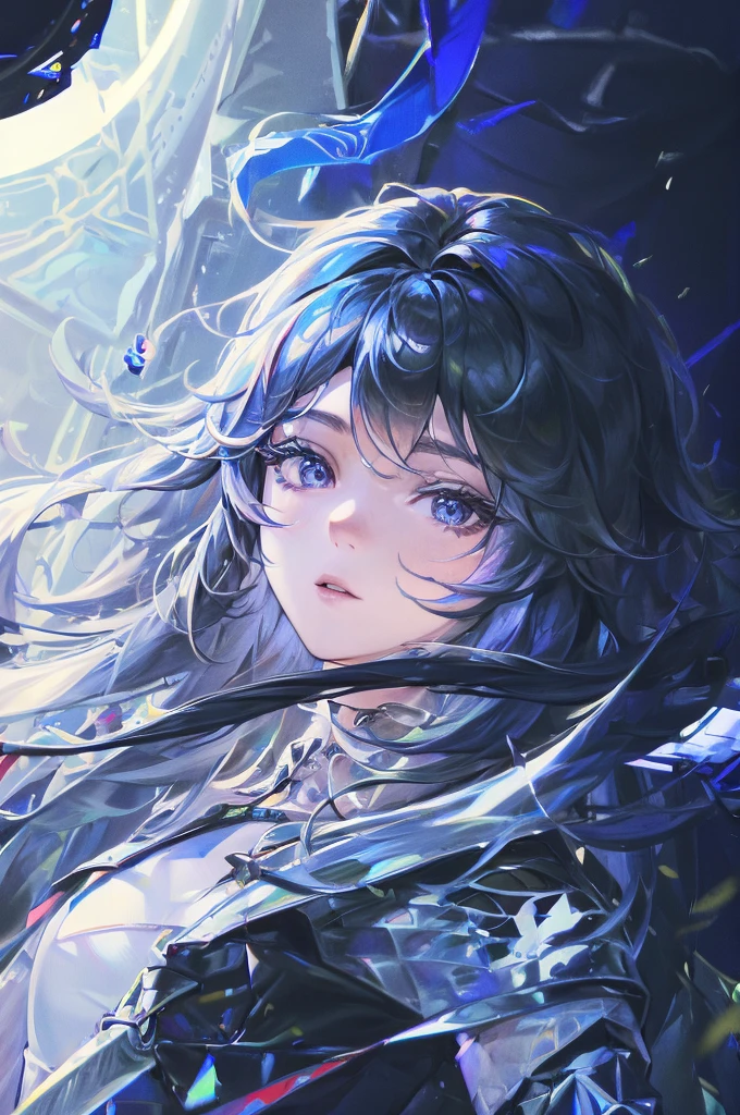 best quality ,masterpiece, illustration, extremely delicate and beautiful, Very detailed ,CG ,Unite ,8k wallpaper, Astonishing, fine details, masterpiece,best quality,official art,Very detailed CG Unite 8k wallpaper,ridiculous, incredibly ridiculous, Super detailed, high resolution, Very detailed,Beautiful and delicate girl,There is light on the face, 1 girl, Mecha, armor, Mechanical_Body, black hair, spaceship, City, cyberpunk, Star_Sky,