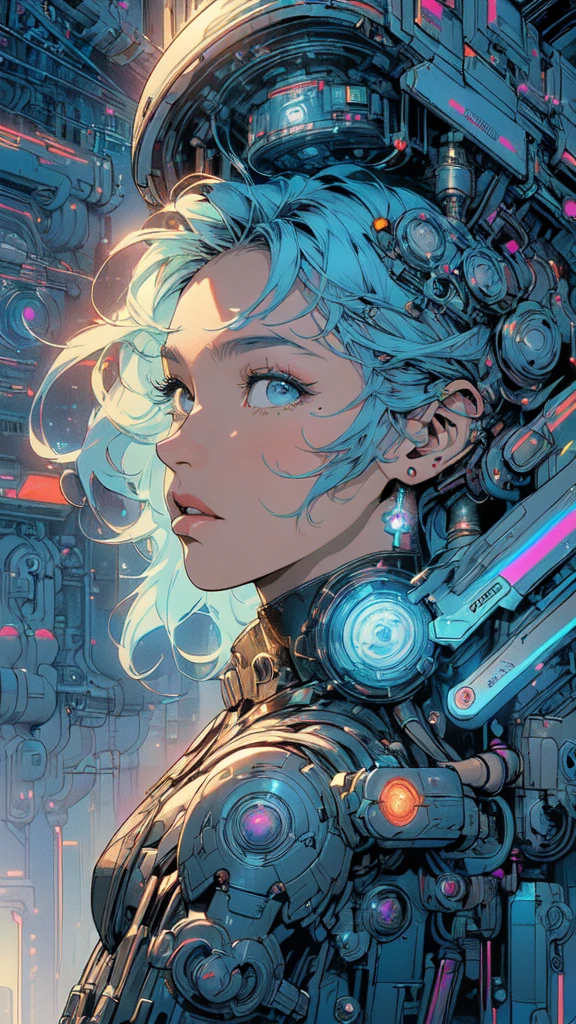 (((masterpiece, highest quality))),(((solo:1.2))),(((1girl:1.2))),32k wallpaper, very detailed, poster, vintage science fiction,(((((geometric cinematic movie poster))))), ((((bauhaus)))),(((abstract))),((((mid century modern)))),(((((portfolio))))),(((((Close-up))))),(((((bust up))))),((((more various angle)))),(((highlight))),(((complete. detailed face))),(((Extremely talented))),(((most complecated machine))),(((Overall colorfully))),((((((Absolutely simple background)))))),(((((detailed futuristic machine))))),(((Cleavage))),(((marvel super heroes))),(((rainbow color scheme))),(((Very detailed UI))),(((So many meters))),(((Perpetual Motion Machine)))