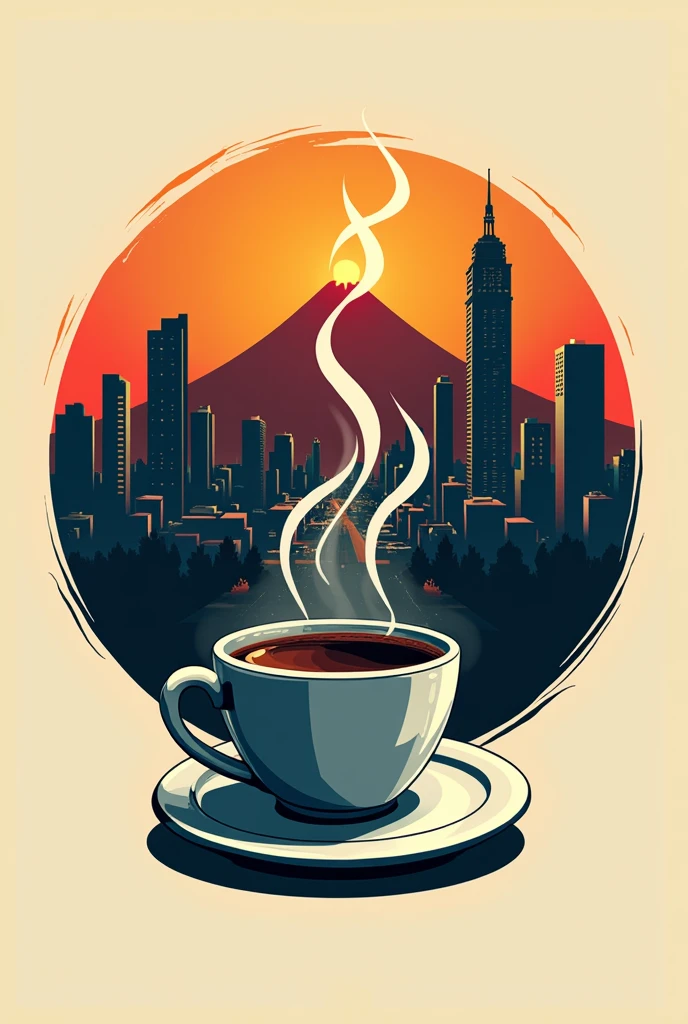 Logo of a cup of coffee in the city named Le Volcán