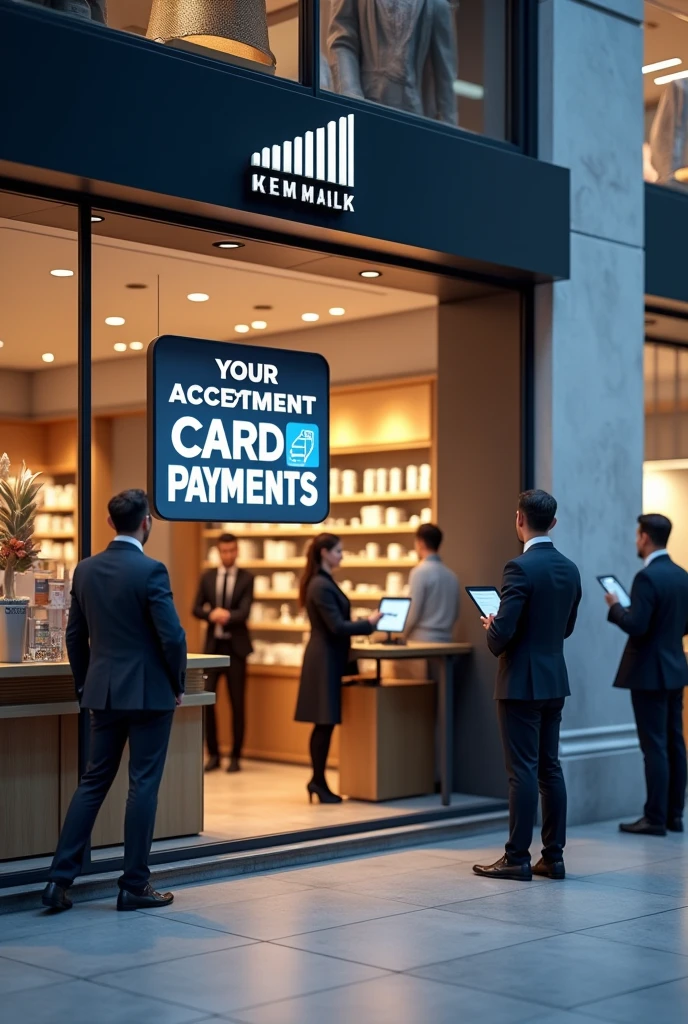 Notice we now accept card in our store 