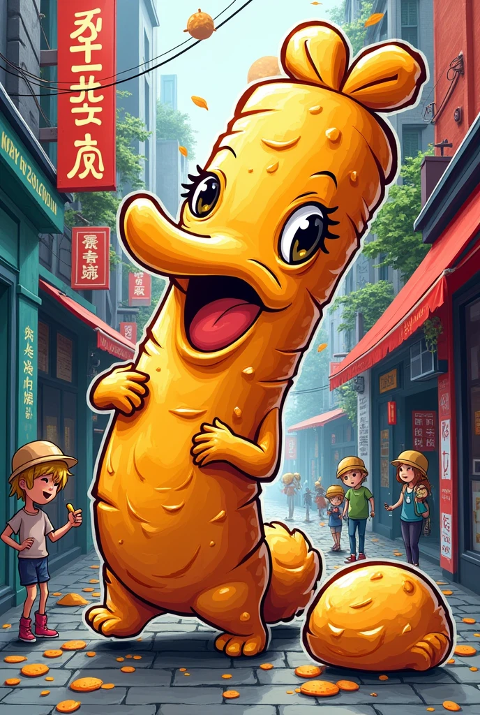 street art doodle of youtiao,