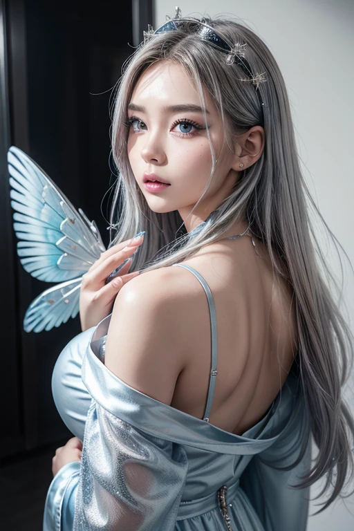 Big Tits,Big Ass,

Zachariel (Zachariel)
	• Costumes: In a pale blue robe、Silver star-studded design。It has transparent light blue wings on its back.、Decorate with silver accessories。With a scale in his hand、Symbolizes mercy。
	• Makeup: Cool-toned blue and silver eye makeup、The sheer pink lip color expresses gentleness.。Add subtle silver highlights to the cheeks、Gives an overall soft impression。