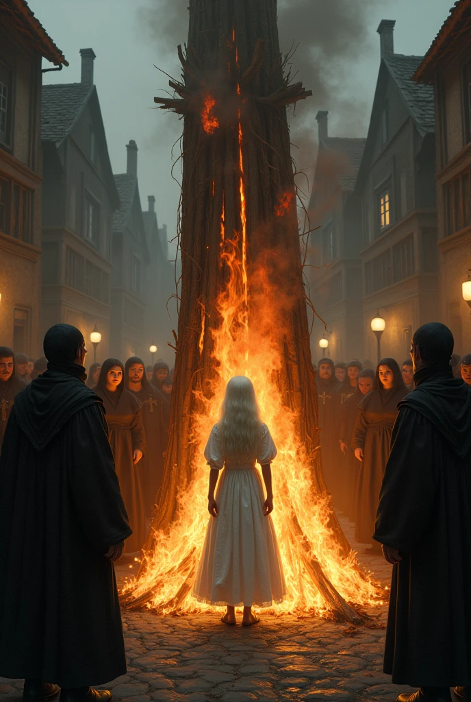 Albino Girl Being Burned at the Stake