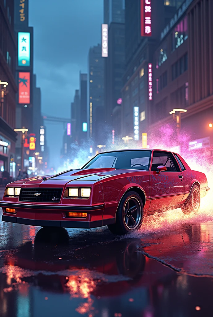 (photorealism:1.2), Chevrolet Monte Carlo 1982 Dragon Ball style 