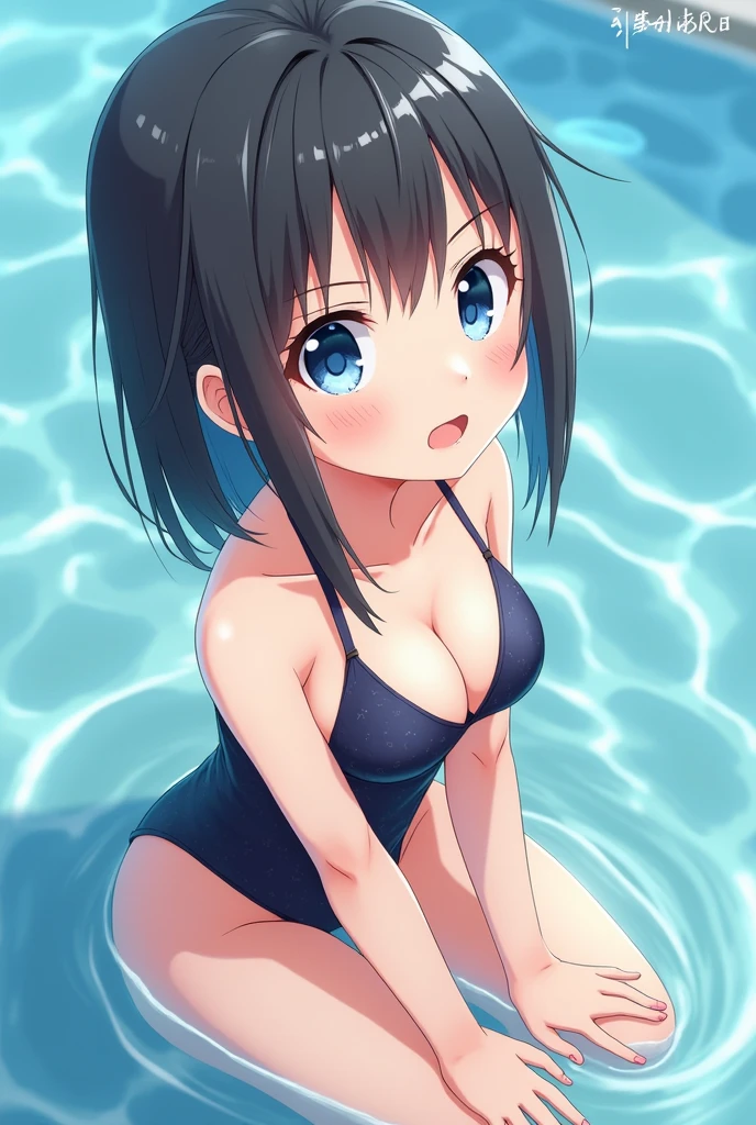 ((masterpiece、top-quality:1.5、a high chroma:1.5、ultra-detailliert、high-resolution illustrations:1.5、Ultra-high-definition CG、8k size wallpaper、offcial art))、((from above:1.8)),(1woman,),(cute face:1.5,cute eyes:1.5)、((face:1.5)),((close to viewer:1.8,face only:1.5)),
(grin:1.3)、(sexy body),((sit ,knees up:1.8)),,(competition swimsuit:1.5),(wet head, face, and body:1.8),(multicolored hair:1.5), (large breasts:1.5),(curvy:1.3)、(Portrait:1.8)
,(Shining aqua eyes:1.2),((sit ,knees up by the pool at night:1.5)),((.:1.5)),(()),()、