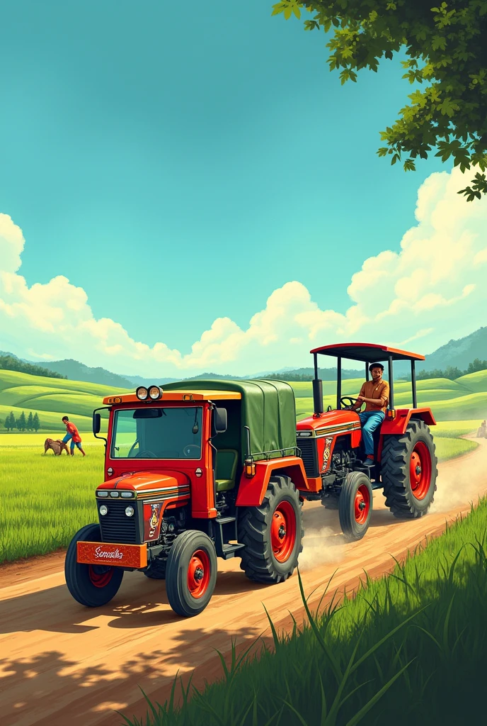 Bolero and sonalika tractor tochan pic 