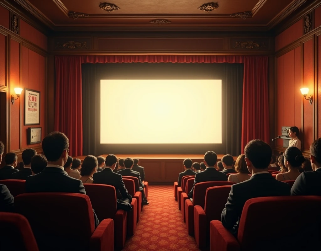 Old cinema、The screen is in the middle、Showa