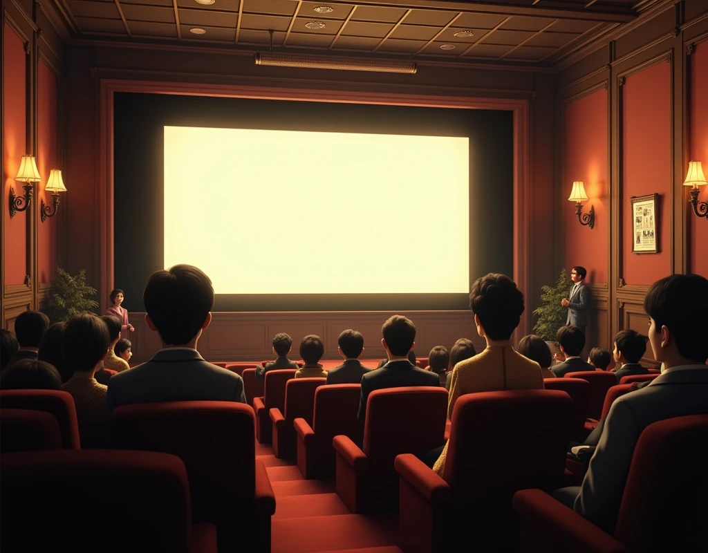 Old cinema、The screen is in the middle、Showa