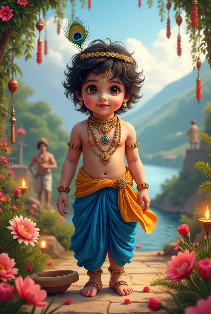 ((best quality)), ((masterpiece)), (detailed),
little Janmashtami krishna bansi