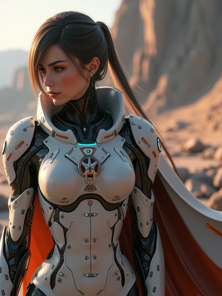 a woman in a futuristic suit with a glowing head and chest, cyberpunk art inspired by Marek Okon, cgsociety contest winner, digital art, gynoid cyborg body, girl in mecha cyber armor, cyber suit, cybersuit, in white futuristic armor, cybersuits, diverse cybersuits, gynoid body, echo from overwatch, perfect anime cyborg woman