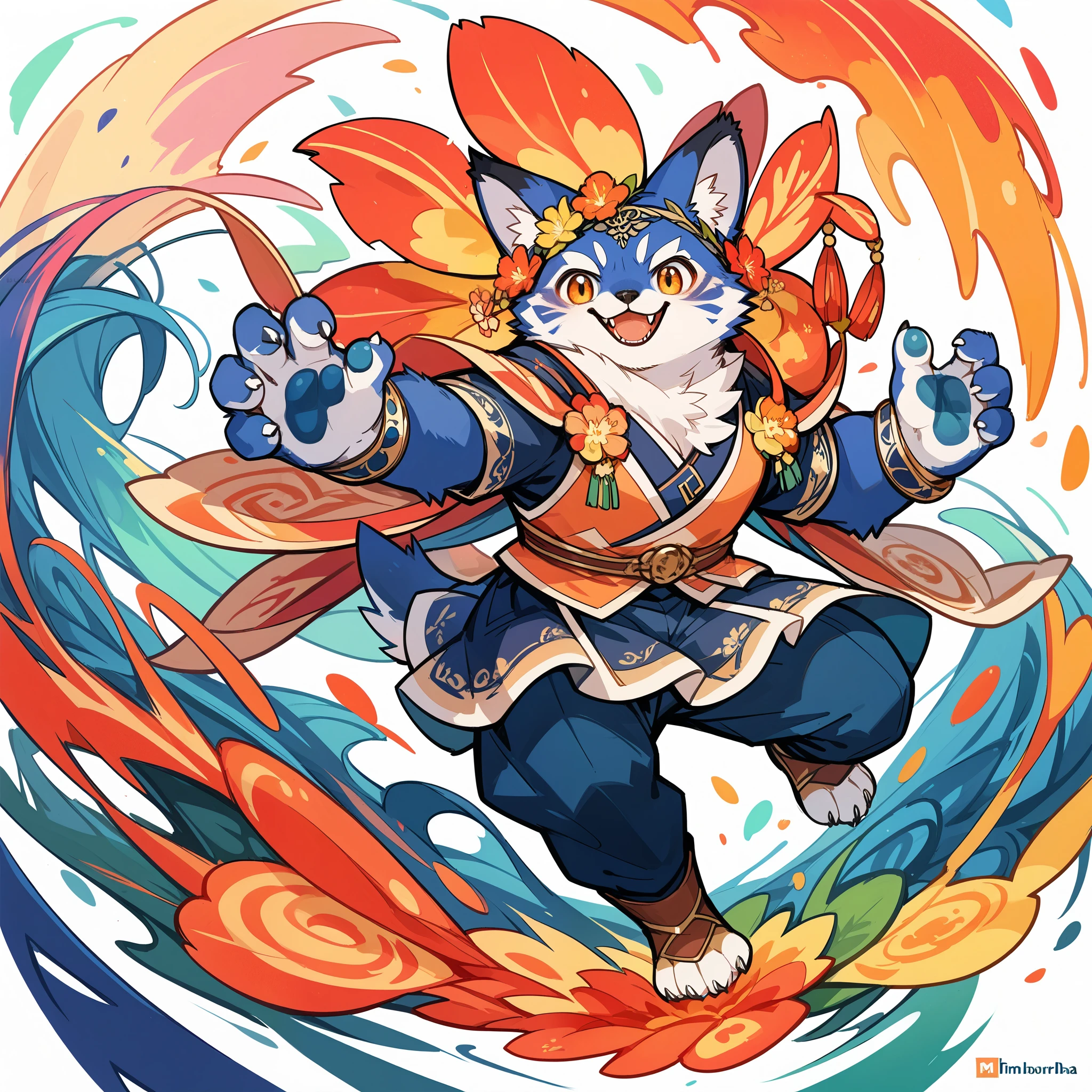 rating_safe, score_9, score_8_up, score_7_up, score_6_up, score_5_up, score_4_up, hires, source_furry, rzminjourney, vector-art, by Alfons Mucha(kemono, furry anthro)logo mark, round, colorful ink splash flower,