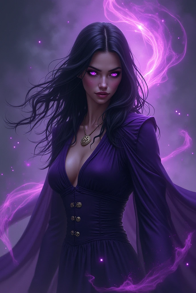 I want you to make a cover of a fantasy story where the protagonist is a purple-eyed sorceress., Latina and that she can&#39;t control her powers, but don&#39;t put the characters on the cover . Let it be a simple cover and let the title be "trapped in my nature",

