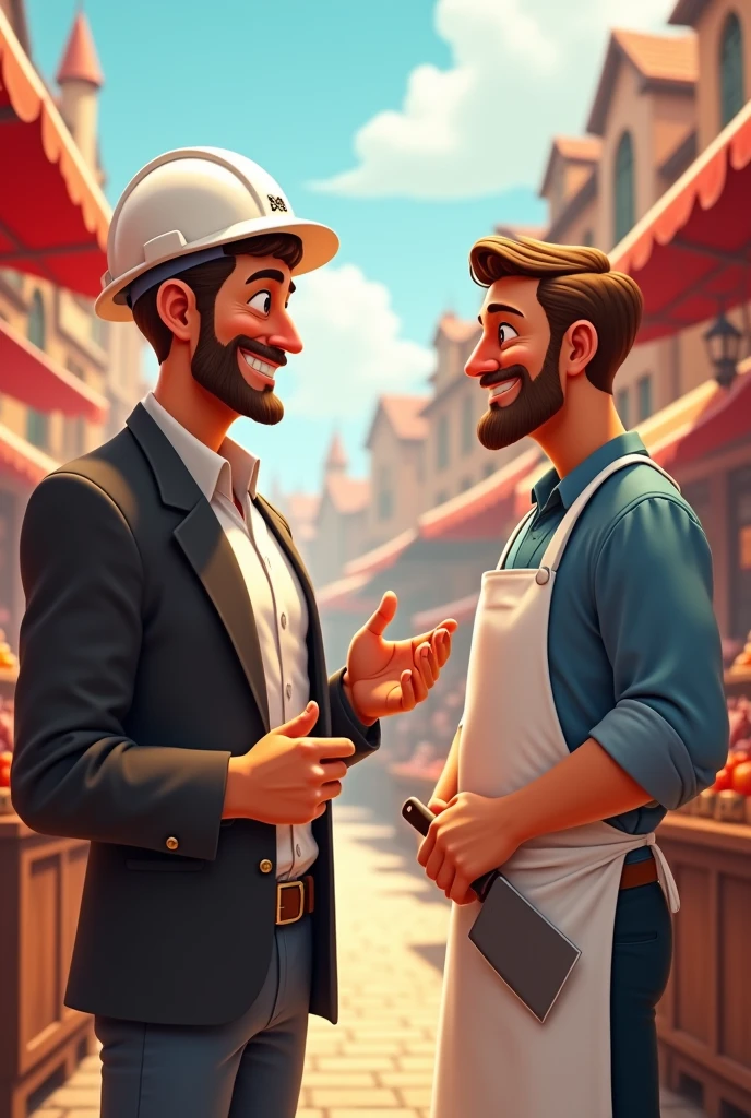 The engineer smiled and told the butcher